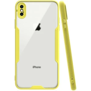 Apple iPhone x Kılıf Kamera Korumalı Colorful Kapak - Sarı