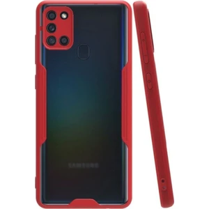 Samsung Galaxy A21S Kılıf Kamera Korumalı Colorful Kapak - Kırmızı