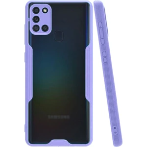 Samsung Galaxy A21S Kılıf Kamera Korumalı Colorful Kapak - Lila