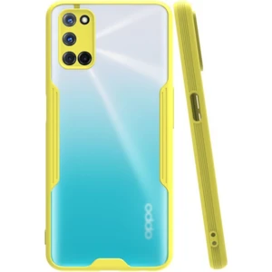 Oppo A72 Kılıf Kamera Korumalı Colorful Kapak - Sarı