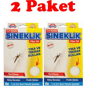 Boss Tape 2'li Pencere Cam Sineklik 75cmx125cm Cırt Bantlı