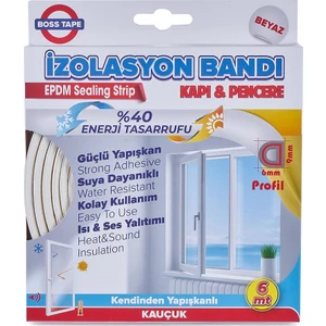 Boss Tape Kapı Pencere Izolasyon Fitili - Bandı Beyaz