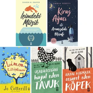 Genç Timaş 5 Kitap Set 5. 6. 7. 8. Sınıflar Ortaokul Okuma Kitapları / Içimdeki Müzik - Kiraz Ağacı ile Aramızdaki Mesafe - Limon Kütüphanesi - Uçabileceğini Hayal Eden Tavuk - Hayal Kurmaya Cesaret