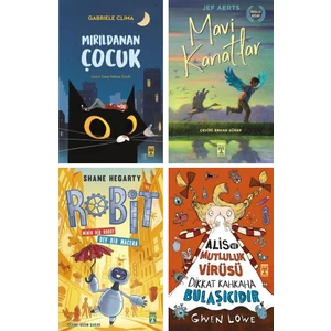 Mırıldanan Çocuk - Mavi Kanatlar - Robit - Alis ve Mutluluk Virüsü 4 Kitap Set - 9-12 Yaş Arası Okuma Kitapları