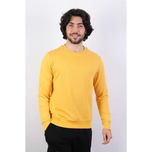 Erkek Logo Nakışlı Hardal Sweatshirt