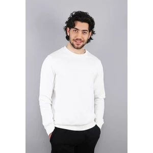 Erkek Logo Nakışlı Ekru Sweatshirt
