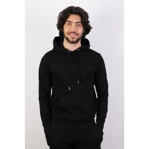 Erkek Kapüşonlu Siyah Sweatshirt