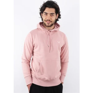 Erkek Kapüşonlu Pembe Sweatshirt