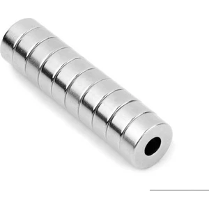 Dünya Magnet 5 Adet Çap 15 mm Çapı 5mm Kalınlık 5 mm Süper Güçlü Delikli Neodyum Mıknatıs