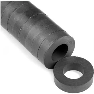 Mıknatıs AVM 35x18x6 mm Ferrit Kömür Halka Yuvarlak Delikli Mıknatıs Magnet (10 Adet)