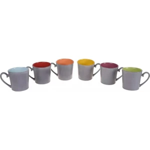 Konik 10 cm. Içi Renkli Kupa Bardak 6lı Set