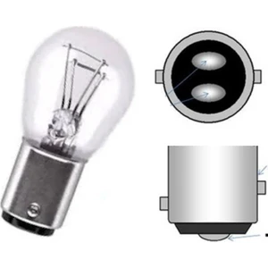 12V P21/5W Çift Duy Çapraz (Şaşı) Tırnak Standart Ampul BAY15D (2 Adet)