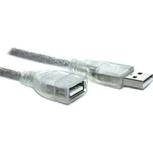 TKU-1005 USB 2.0 Şeffaf Uzatma Kablo 5 mt