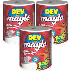 Dev Içten Çekmeli 600 Yaprak Rulo- 3 Paket