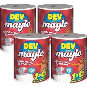 Dev Içten Çekmeli 600 Yaprak Rulo- 4 Paket