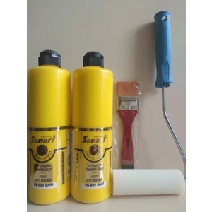 Altın Yapı Senart Multisurface Tüm Yüzeyler Için Vernikli Boya Seti - Sarı 500 ml 2'li + Rulo 10 cm + Fırça