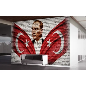 Özel Duvarlar Atatürk Türk Bayrağı 3 Boyutlu Duvar Kağıdı