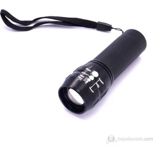 C336 Klasik Zoomlu LED El Feneri 80220 + 3 Adet Pil Hediyeli