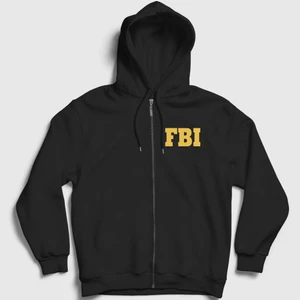 Unisex Siyah Fbi The Blacklist Fermuarlı Kapüşonlu Sweatshirt