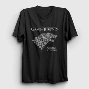 Unisex Siyah Stark Game Of Thrones T-Shirt