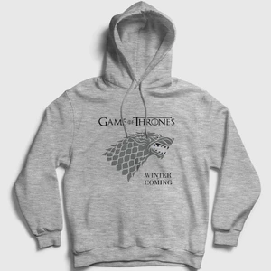Unisex Gri Stark Game Of Thrones Kapüşonlu Sweatshirt