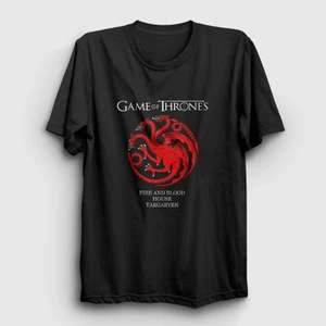 Unisex Siyah Targaryen Game Of Thrones T-Shirt