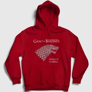 Unisex Kırmızı Stark Game Of Thrones Kapüşonlu Sweatshirt