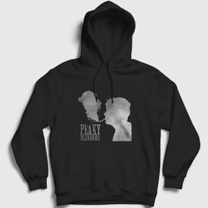 Unisex Siyah Smoke Peaky Blinders Kapüşonlu Sweatshirt