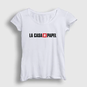 Kadın Beyaz Logo La Casa De Papel T-Shirt