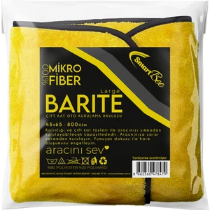 Barite Çift Kat Mikrofiber Oto Kurulama Havlusu 45 x 65 800GSM – Sarı
