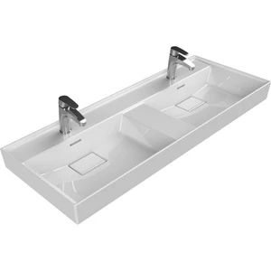 Cerastyle Turkuaz Sharp Etajerli Lavabo 120*48  cm (Cıft Hazne Cıft Bat.)