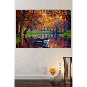 Nehir ve Sandal, Dekoratif Kanvas Tablo, Kafe ve Bürolara Uygun