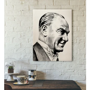 Gift Karakalem Atatürk Tasarımlı Kanvas Tablo-1 30X50CM
