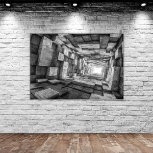 Gift Üç Boyutlu Siyah Beyaz Kanvas Tablo-1 50X70CM