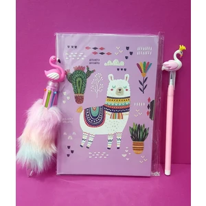 Çilek Home Avm Hediyelik Kilitli Hatıra ve Günlük Defteri+ Lisanslı Tükenmez Kalem-Flamingo Yumurta Kalem
