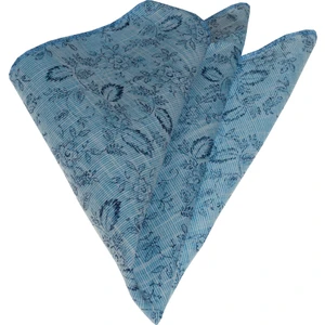 Exve Exclusive Mavi Lacivert Çiçek Desen Baskılı Yaka Mendili