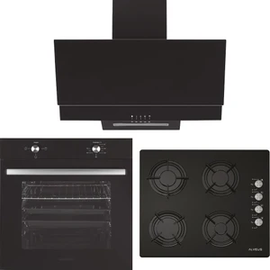 Arya 3'lü Siyah Ankastre Set (F17-GLS640-MFA604)