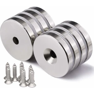 Dünya Magnet 10 Adet 15MM x 10/5mm x 5mm Havşa Delikli Güçlü Neodyum Mıknatıs