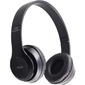 P47 Bluetooth Extra Bass Radyolu Katlanabilir Kulaklık Siyah