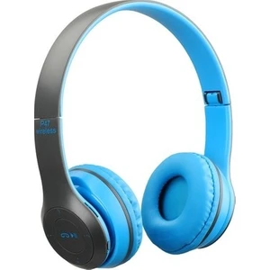 P47 Bluetooth Extra Bass Radyolu Katlanabilir Kulaklık Mavi