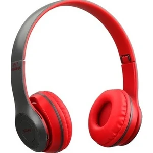 P47 Bluetooth Extra Bass Radyolu Katlanabilir Kulaklık  Kırmızı