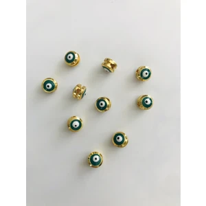 Livza Bijuteri Mineli Torna Altın  Kaplama Oluklu Gözlü Boncuk  7mm