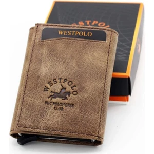 West Polo Westpolo 5550C Crazy Deri Mekanizmalı Kartlık Cüzdan Taba