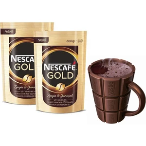 2'li Nescafe Gold Eko Paket 200 gr + Sıcak Çikolata Bardağı