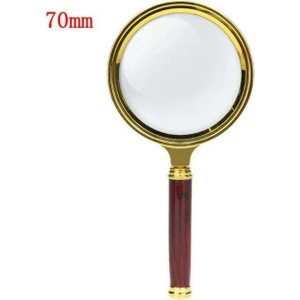 El Büyüteç Sökülebilir Vidalı Yapay Maun Ağacı Sap Hd Cam Lens 10 x 70MM