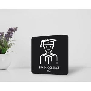 Gift Erkek Öğrenci Wc Kapı Yönlendirme Levhası
