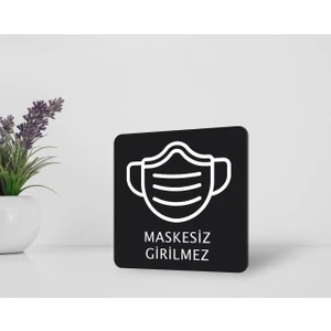 Gift Maskesiz Girilmez Kapı Yönlendirme Levhası