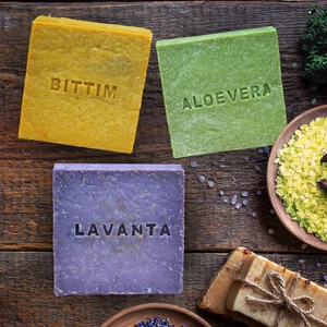Olim Store 3lü Gurme Seti - Lavanta - Bıttım - Aloevera Doğal Sabunlar - 125 Er Gram