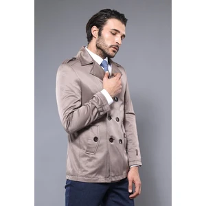 Erkek Kruvaze Slim Fit Trençkot