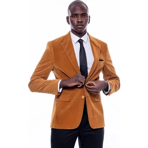 Erkek Çift Yırtmaç Sivri Yaka Slim Fit Ceket